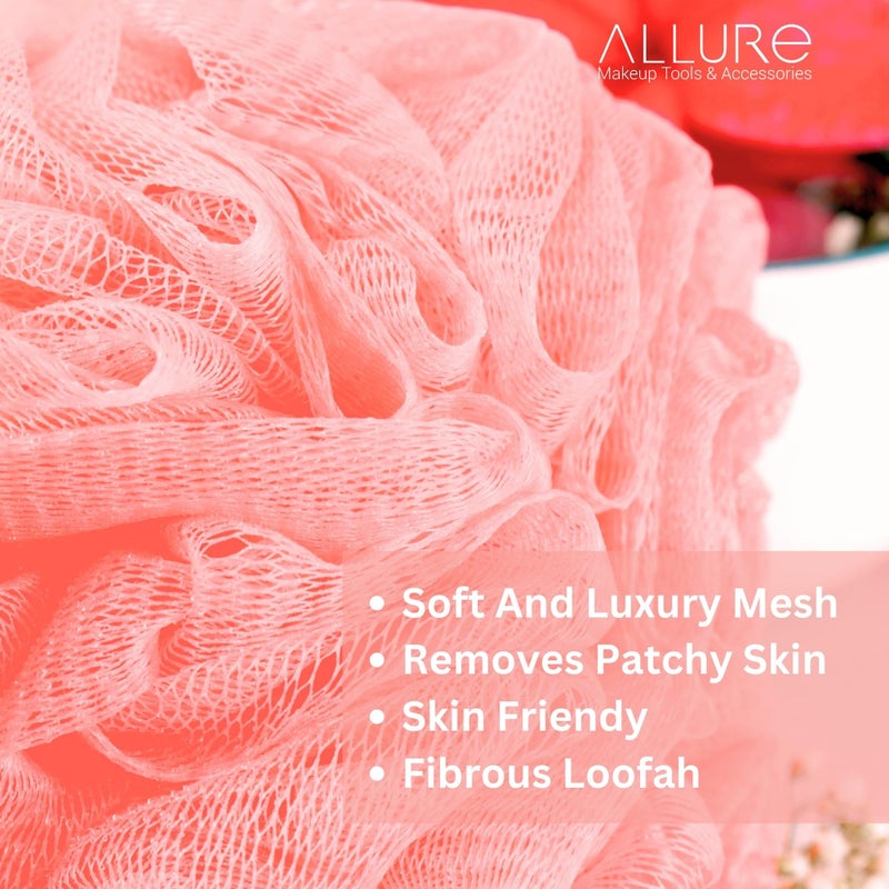 Allure Bathing Sponge Loofah - Pack of 2 L Size Assorted Color Loofah - Image 3