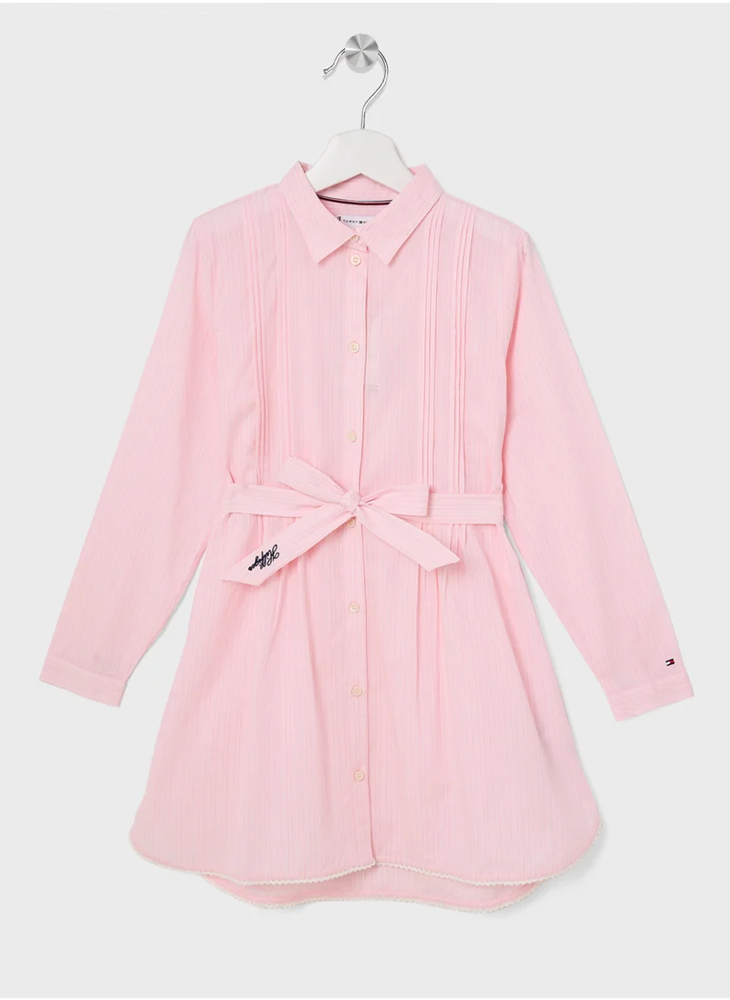 تومي هيلفيغر Youth Stripe Button Down Midi Dress