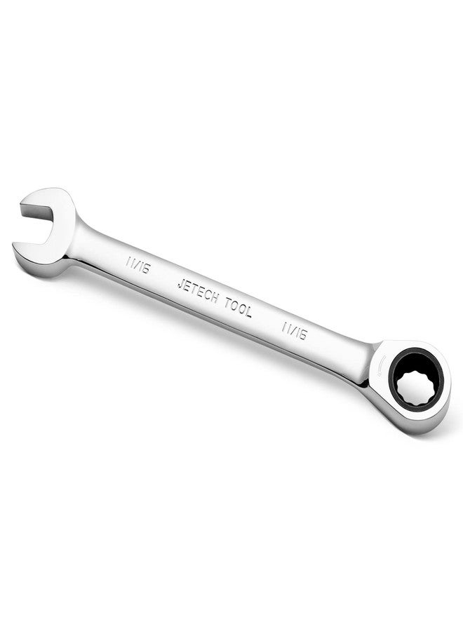 Jetech 11/16 inch Ratcheting Combination Wrench, Industrial Grade Gear Spanner with 12-Point Design, 72-Tooth Ratchet, Forged and Heat-Treated Cr-V Steel, SAE - Image 1