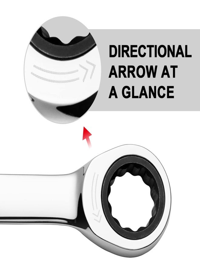 Jetech 11/16 inch Ratcheting Combination Wrench, Industrial Grade Gear Spanner with 12-Point Design, 72-Tooth Ratchet, Forged and Heat-Treated Cr-V Steel, SAE - Image 4