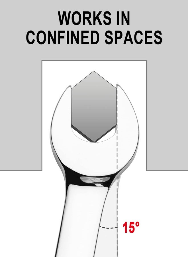 Jetech 11/16 inch Ratcheting Combination Wrench, Industrial Grade Gear Spanner with 12-Point Design, 72-Tooth Ratchet, Forged and Heat-Treated Cr-V Steel, SAE - Image 5