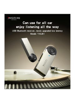 Yesido YAU81 Zinc Alloy Low Latency 8meter Stable Transmission Built-in Microphone Car Bluetooth Receiver  - Image 2