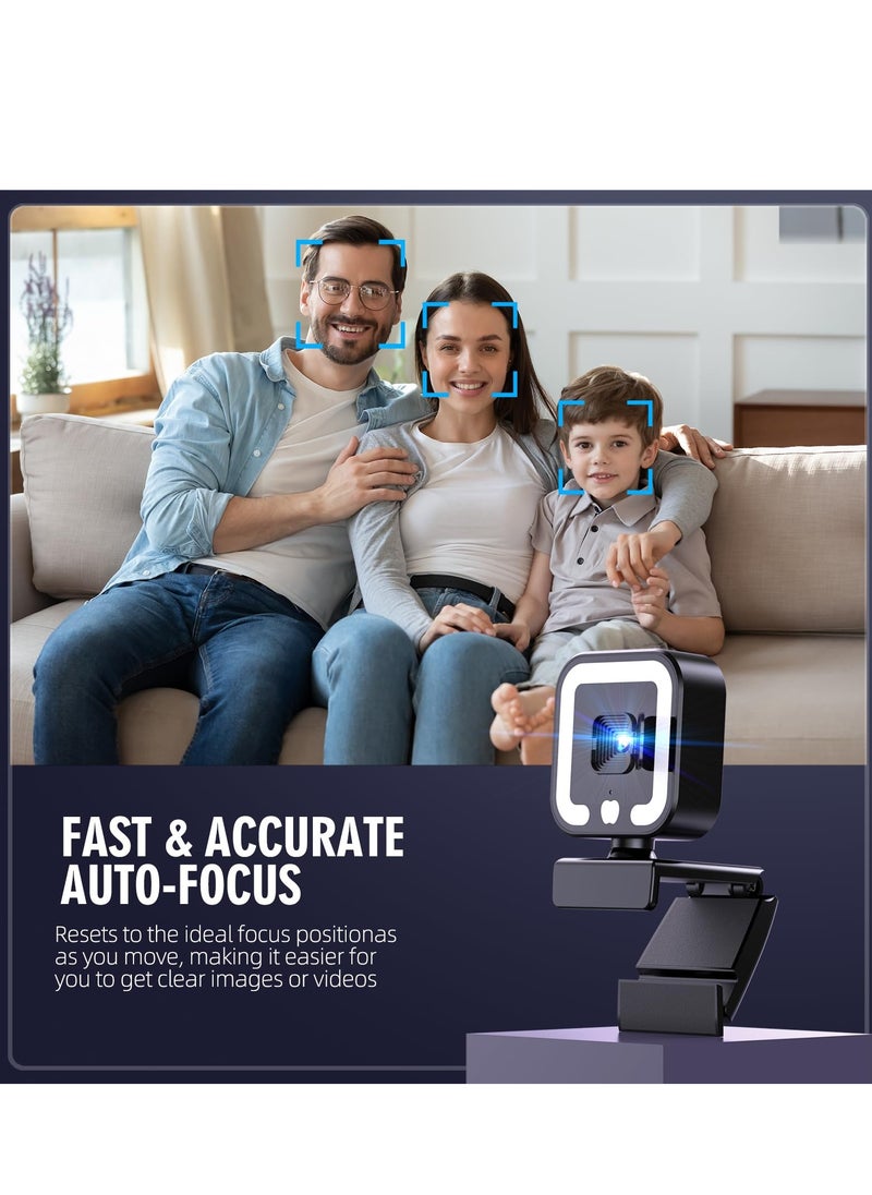 SYOSI - 2K Webcam, Web Camera with Microphone and Fill Light, HD Autofocus Computer Camera with Privacy Cover and Tripod Stand Streaming Webcam, USB Plug&play Computer Camera for PC Laptop Desktop Video - Image 1