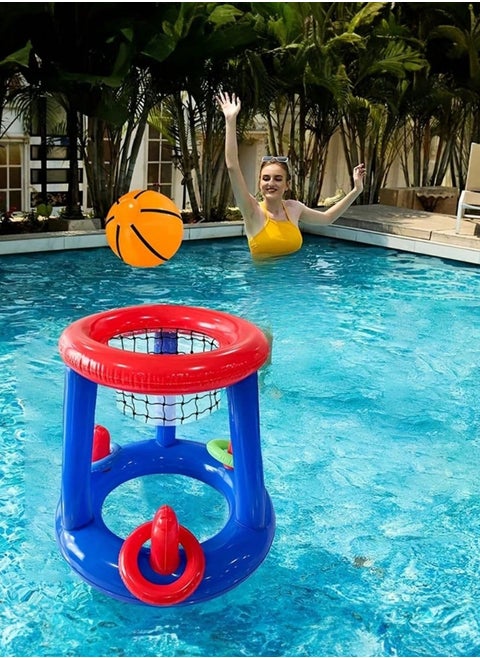 Inflatable Swimming Pool Basketball Set – Full set includes basketball and all necessary accessories for play. Helps promote physical activity and fun interaction.