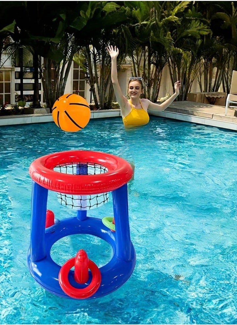 null - Inflatable Swimming Pool Basketball Set – Full set includes basketball and all necessary accessories for play. Helps promote physical activity and fun interaction. - Image 1
