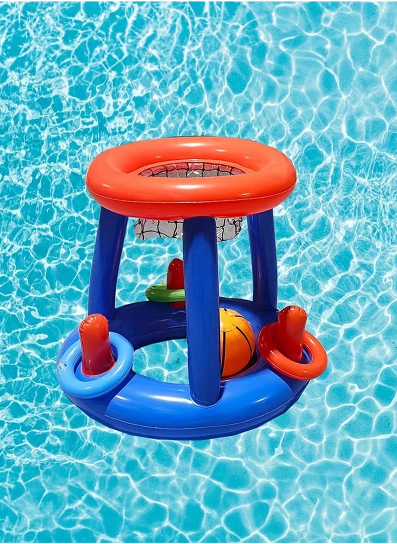 null - Inflatable Swimming Pool Basketball Set – Full set includes basketball and all necessary accessories for play. Helps promote physical activity and fun interaction. - Image 1
