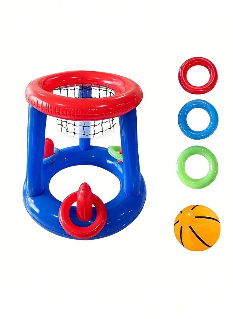 null - Inflatable Swimming Pool Basketball Set – Full set includes basketball and all necessary accessories for play. Helps promote physical activity and fun interaction. - Image 1