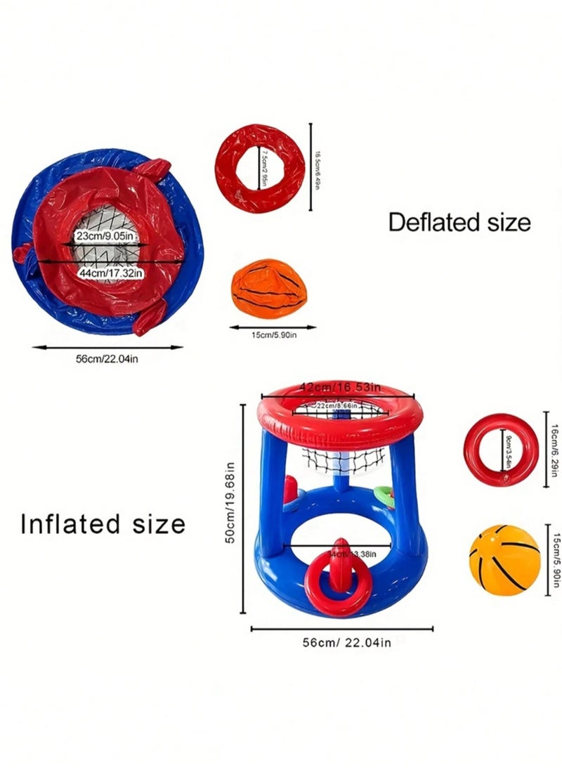 null - Inflatable Swimming Pool Basketball Set – Full set includes basketball and all necessary accessories for play. Helps promote physical activity and fun interaction. - Image 1