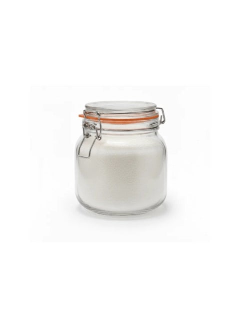 Danny Home 750ml Square Glass Storage Jar with Airtight Clamp Lid