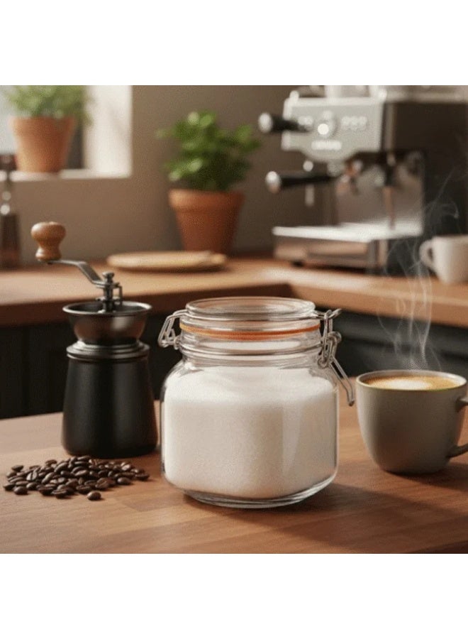 داني هوم برطمان زجاجي مربع 750 مل من داني هوم بغطاء محكم - Image 3