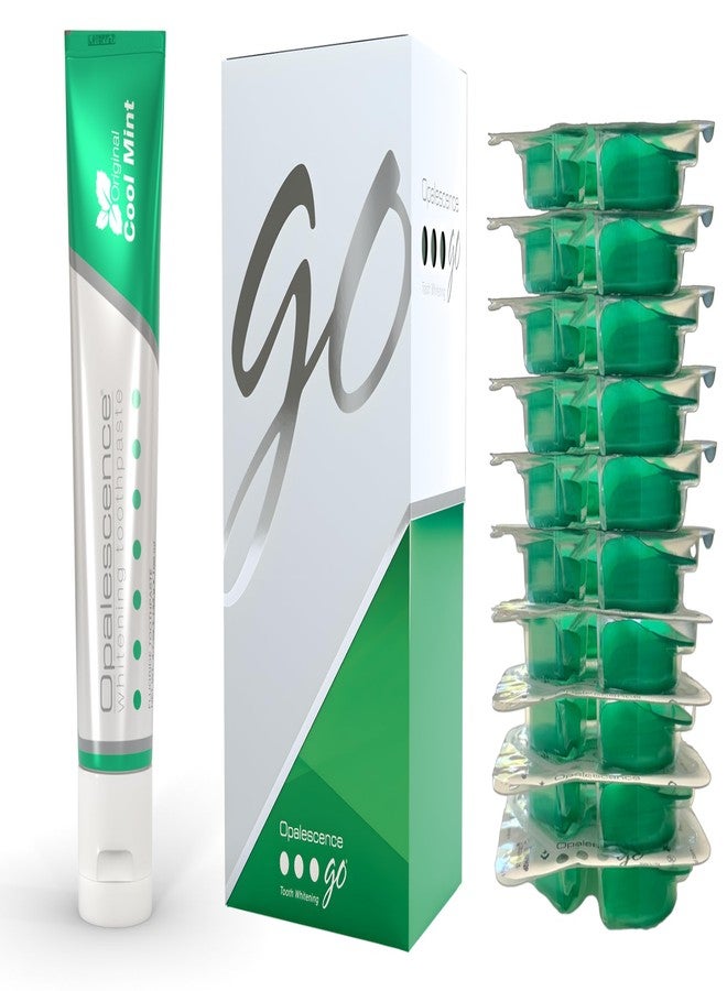 Opalescence Go 10% Whitening Bundle Prefilled Gel Whitening Trays - (10 Treatments Hydrogen Peroxide 10% - Includes Opalescence Whitening Toothpaste. Teeth Whitening Kit -Mint- 5194-5166 - Image 1