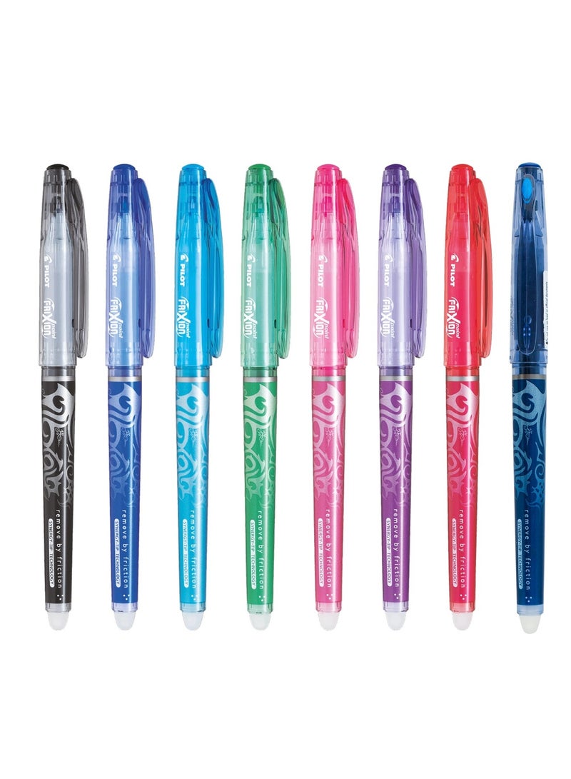 PILOT 8-Piece Frixion Erasable Pen 0.5mm Tip Multicolour - Image 1