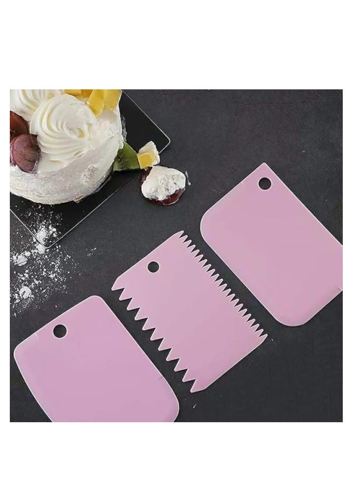 Cool Baby 3-piece Pastry Butter Spatula/Scraper/Cutter/Baking Cake Decorating Tools - PINK - Image 1