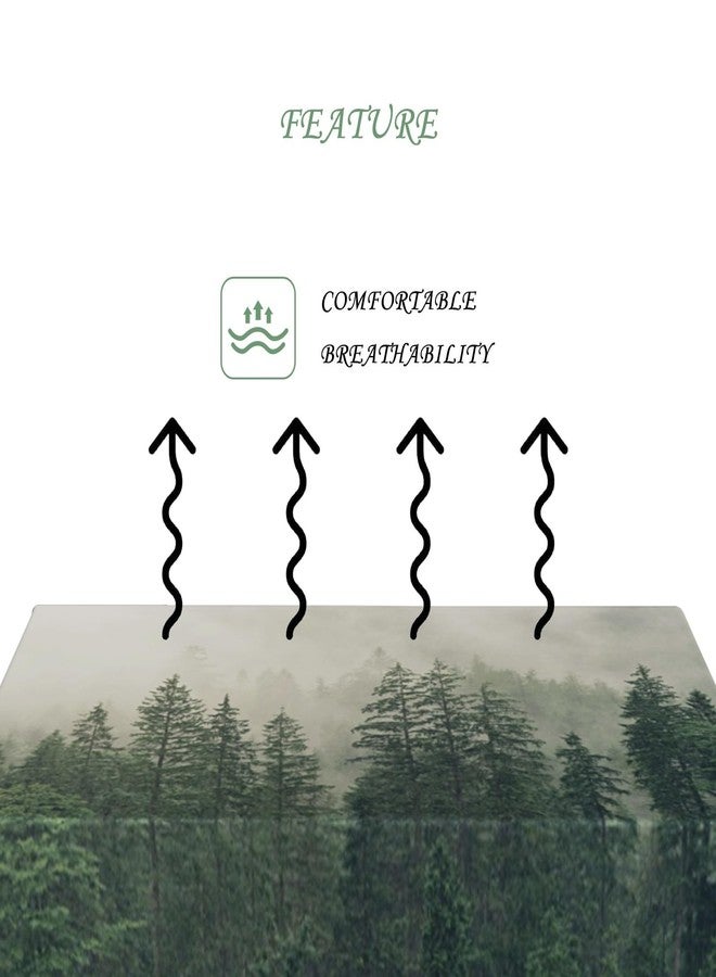 ggaimwf 52x70 Inch Nordic Forest Rectangle Tablecloth Misty Foggy Pine Tree Woodland Nature Landscape Table Cloth Waterproof Wrinkle Free Table Cover for Kitchen Home Dining Camping Party Picnic - Image 4
