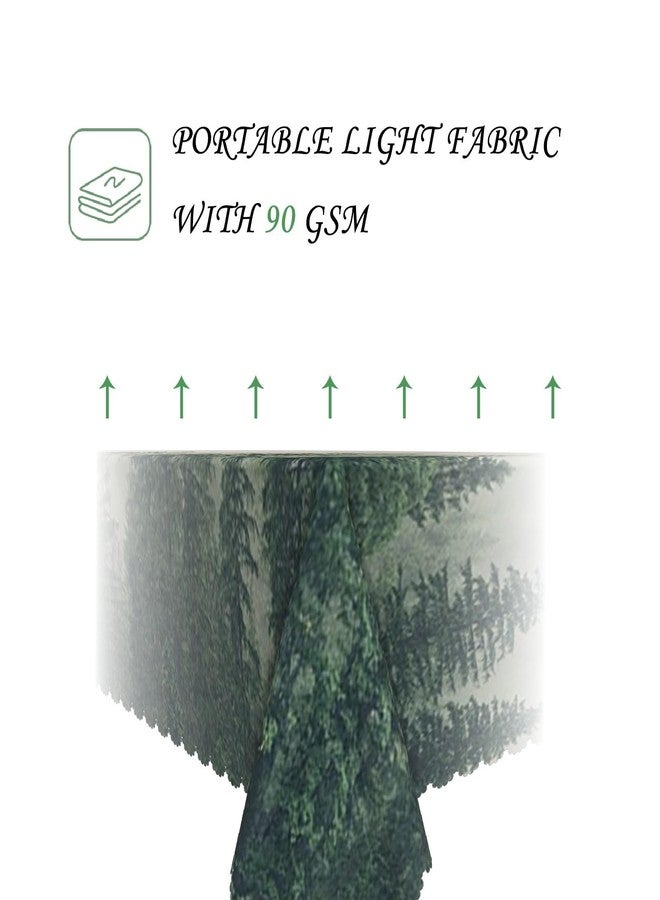 ggaimwf 52x70 Inch Nordic Forest Rectangle Tablecloth Misty Foggy Pine Tree Woodland Nature Landscape Table Cloth Waterproof Wrinkle Free Table Cover for Kitchen Home Dining Camping Party Picnic - Image 3