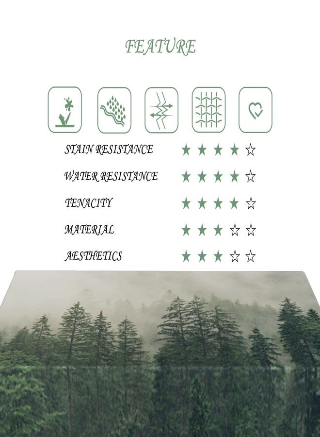 ggaimwf 52x70 Inch Nordic Forest Rectangle Tablecloth Misty Foggy Pine Tree Woodland Nature Landscape Table Cloth Waterproof Wrinkle Free Table Cover for Kitchen Home Dining Camping Party Picnic - Image 5