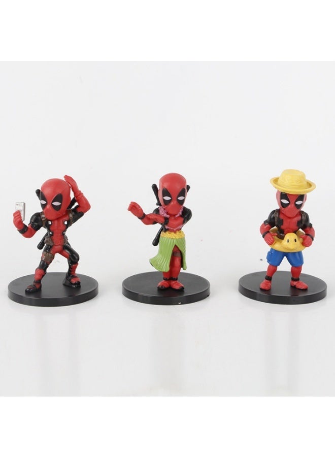 8 قطع X-men Deadpool 7-8 سم مجسم X-men Deadpool 7-8 سم PVC لعبة قابلة للتحصيل - Image 3