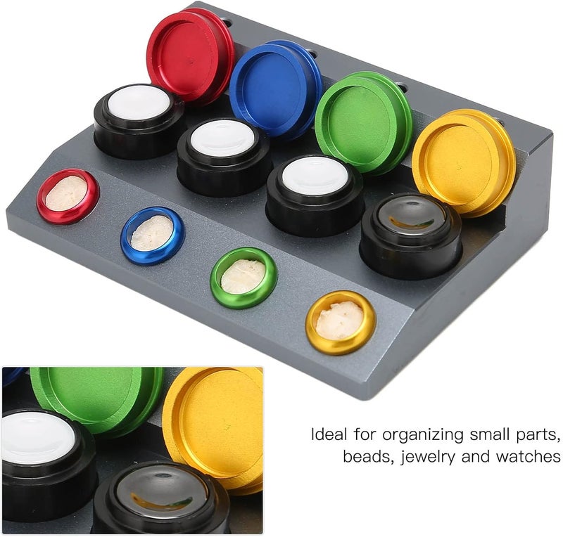 klarako 4 Hole Watch Oil Dip Tool, Watchmakers Oil Cup Holders Ceramic Aluminum Alloy 4pcs Oil Dish Watch Oiler Repair Set with Oil Pen for Watch Repairing - Image 4