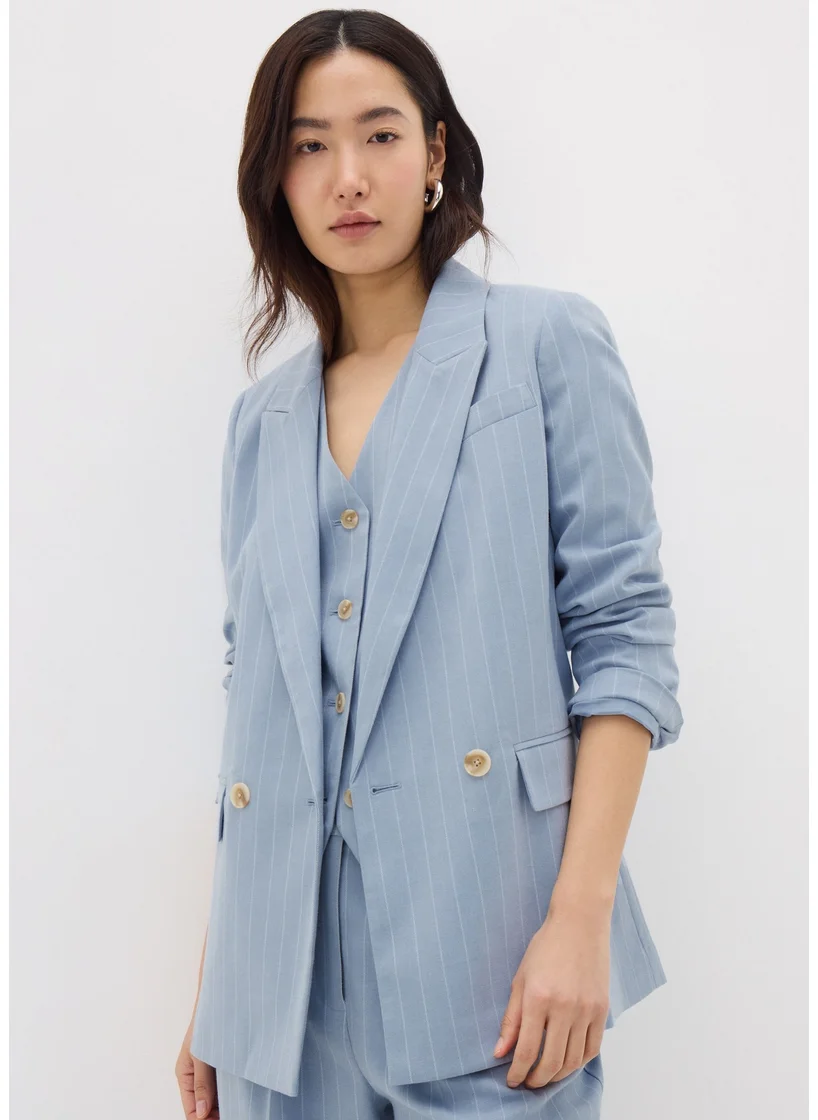 Matalan Et Vous Blue Pinstripe Blazer