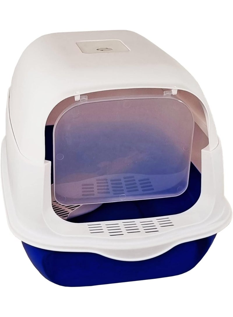 أن ان سي بيتس مرحاض فضلات القطط، صندوق فضلات القطط مع مغرفة بلاستيكية، سهل التنظيف، صندوق فضلات متوسط ​​الحجم، بدون رائحة، مغلق بالكامل، غطاء على المدخل، للاستخدام الداخلي والخارجي (50 سم) - Image 3