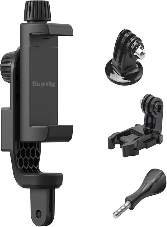 Suptig Phone Holder for Tripod, Action Camera Tripod Mount Adapter Compatible for iPhone, Gopro, DJI Action, Insta 360, Akaso, Mic, LED Light Photography Accessories - Image 1