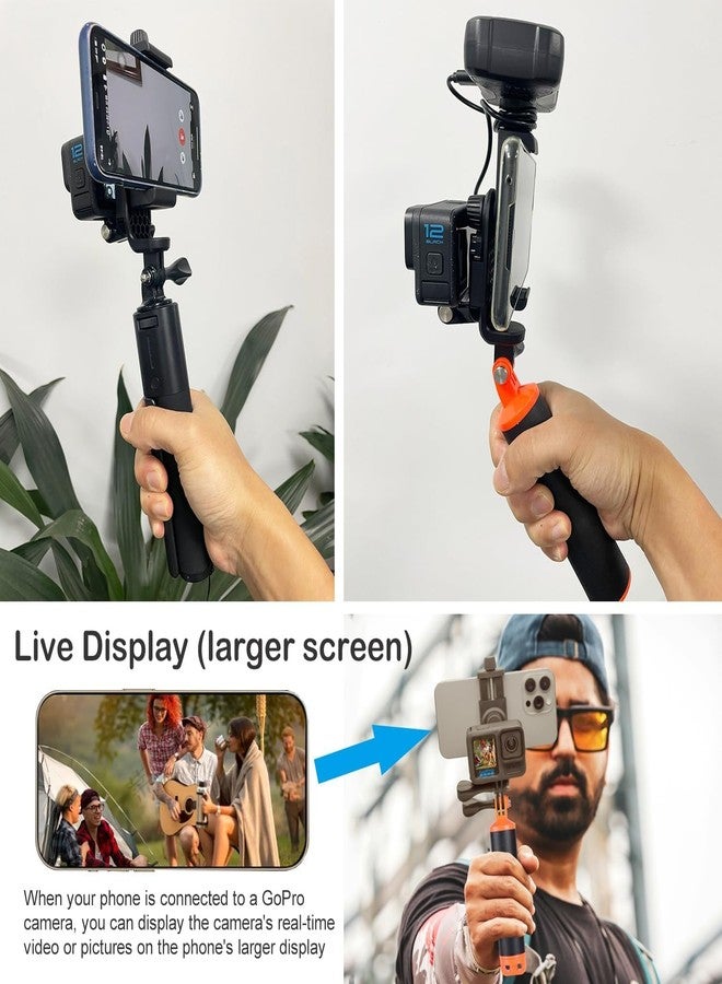 Suptig Phone Holder for Tripod, Action Camera Tripod Mount Adapter Compatible for iPhone, Gopro, DJI Action, Insta 360, Akaso, Mic, LED Light Photography Accessories - Image 5