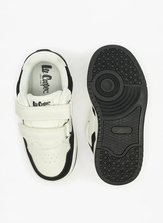 لي كوبر Boys Panelled Sneakers with Hook and Loop Closure