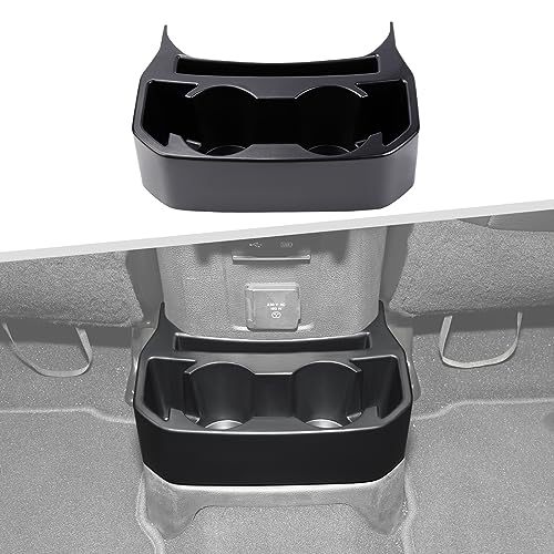 Jimen for JL Rear Cup Holder, Dual Extra Cup Holder Organizer Tray Drink Holder for Back Seat Compatible with Jeep Wrangler JL JLU & Gladiator JT 2018-2025 - Image 1