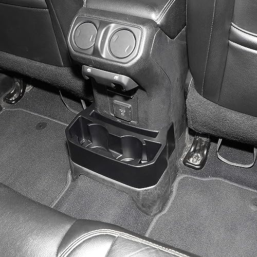 Jimen for JL Rear Cup Holder, Dual Extra Cup Holder Organizer Tray Drink Holder for Back Seat Compatible with Jeep Wrangler JL JLU & Gladiator JT 2018-2025 - Image 5