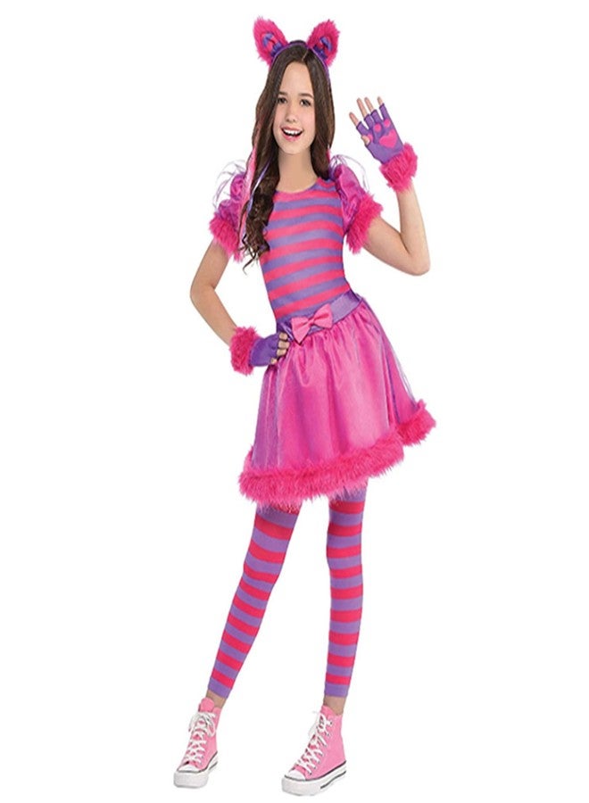 Wizland Cheshire Cat Costume Girls,Cheshire Cat Dress for Halloween,Dress Up Party and Roleplay Cosplay. 8-10yrs - Image 1