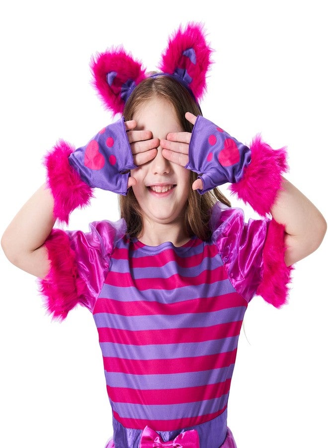 Wizland Cheshire Cat Costume Girls,Cheshire Cat Dress for Halloween,Dress Up Party and Roleplay Cosplay. 8-10yrs - Image 2