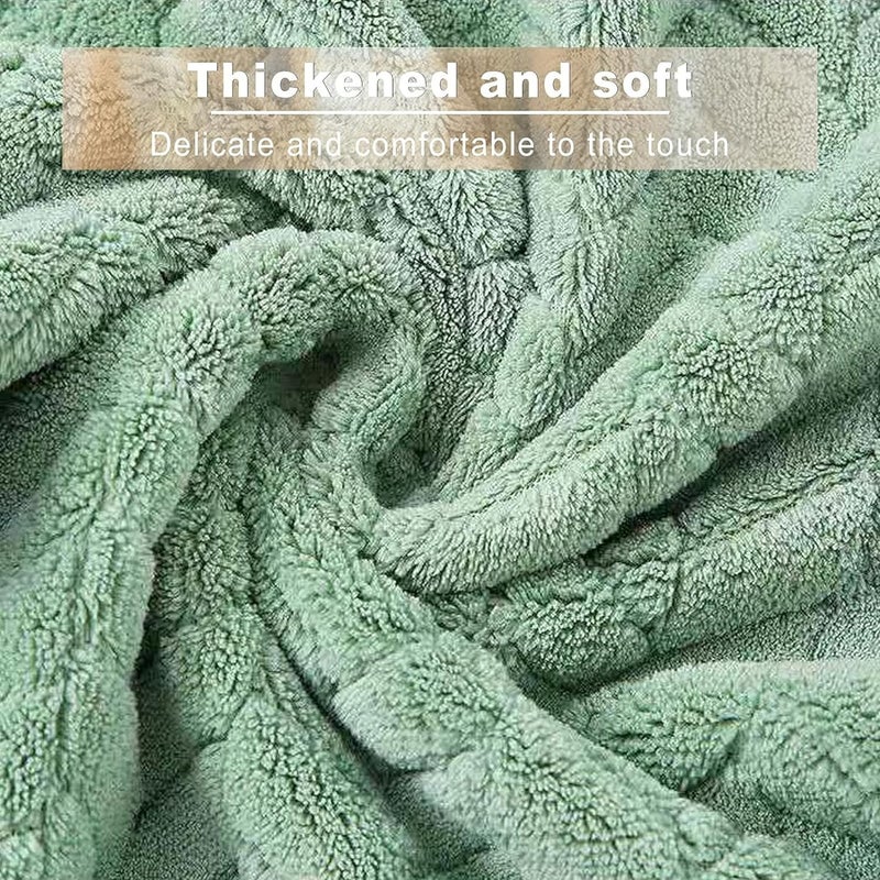 MAXOSHINE Microfiber Towels for Bath Large Size-Super Soft Coral Fleece Bathing Towel with Hook Quick Dry Super Absorbent-Bath Towel for Men and Women-70x140 cm(Green/Pink/Grey, Pack of 3) - Image 3