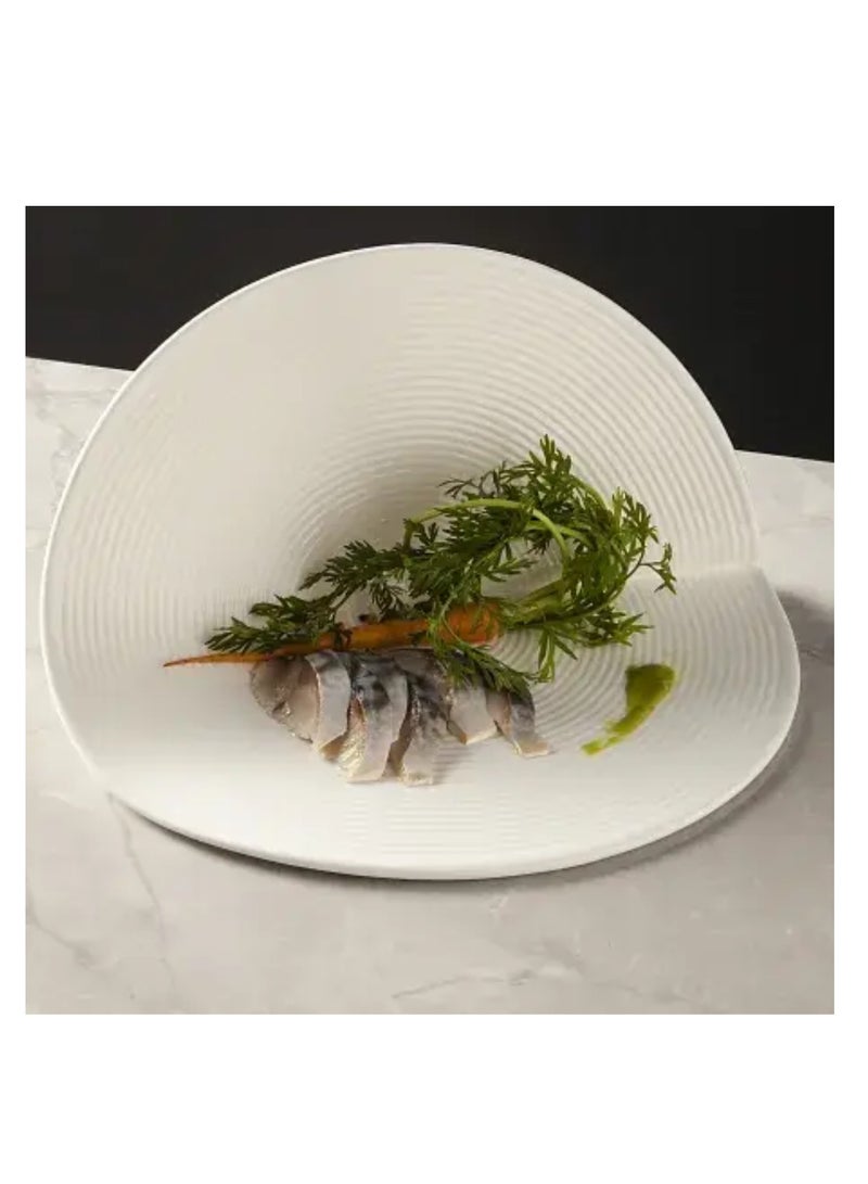 MAAC HOME MAAC Home  Folded White Art Plate Elegant Durable and Classic design Perfect for Family Everyday Use, and Family Get- Together, Restaurant, Banquet and More