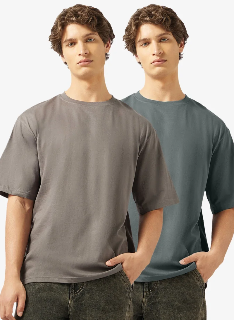 سفنتي فايف بيسيكس عبوة من  تي شيرت كبير الحجم