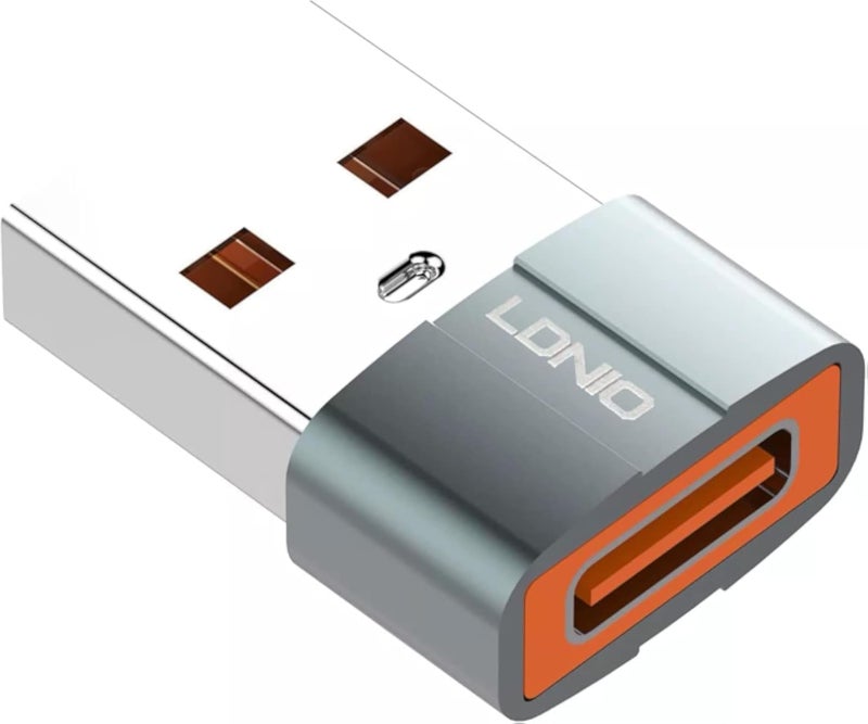 LDNIO LC150 USB-C Female to USB Male Adapter, Mini Size, Suitable For Multiple device, Aluminum Material - Gray