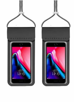 شيبشيب حقيبة هاتف مقاومة للماء ، حافظة هاتف مقاومة للماء لـ iphone 14 13 12 11 Pro Max Xs Plus  ، حقيبة جافة للهاتف المحمول Ipx8 للعطلات تصل إلى 7 بوصة للشاطئ وحمام السباحة والحدائق المائية -حزمة من 2  - Image 1