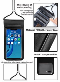 شيبشيب حقيبة هاتف مقاومة للماء ، حافظة هاتف مقاومة للماء لـ iphone 14 13 12 11 Pro Max Xs Plus  ، حقيبة جافة للهاتف المحمول Ipx8 للعطلات تصل إلى 7 بوصة للشاطئ وحمام السباحة والحدائق المائية -حزمة من 2  - Image 4