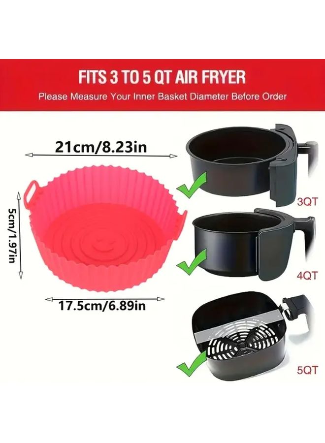 Pink Silicone Air Fryer Liners Non Stick Easy Clean Baking Roasting Microwave Cooking Accessories - Image 3