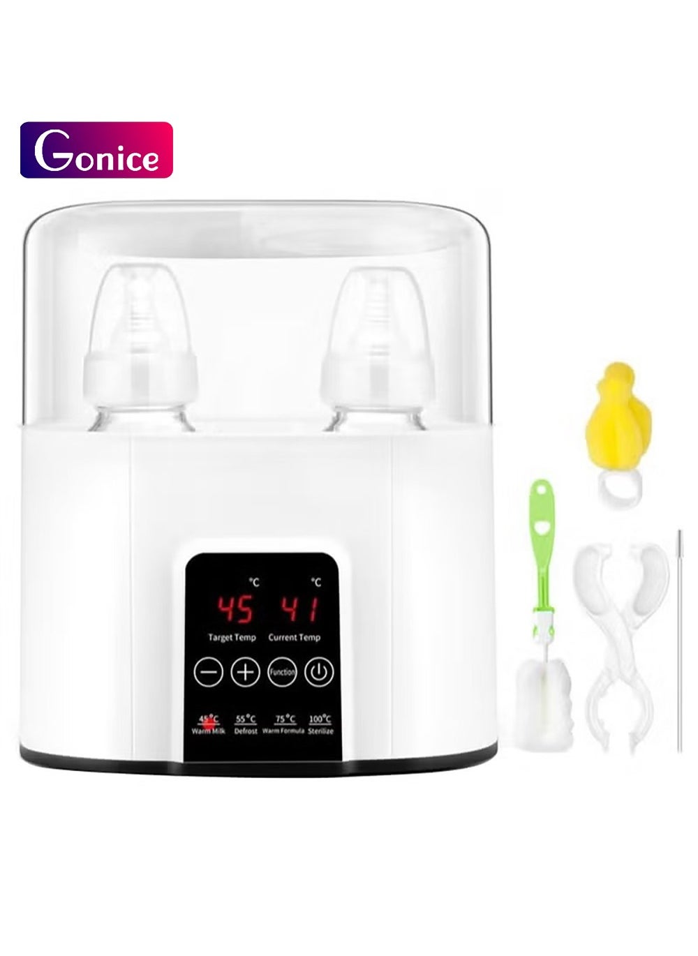 Gonice Baby Bottle Warmer Milk Formula Baby Food Heater And Steam Sterilizer With Cleaning Brush 