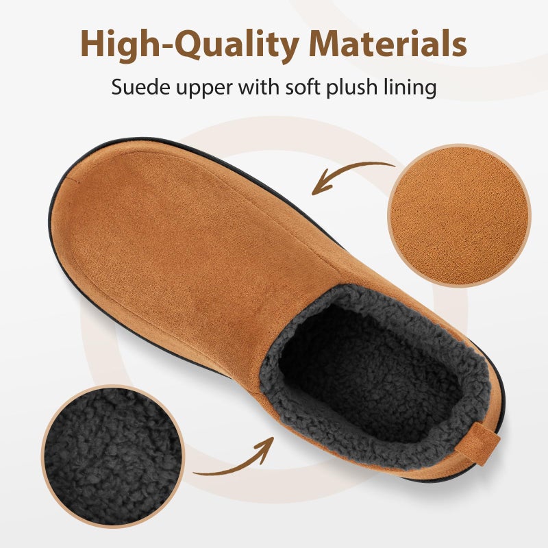 Anmerl Slippers for Men and Women Indoor Outdoor Memory Foam Winter Warm Moccasin House Shoes with Plush Lining & Non-Slip Rubber Sole, Easy Slip-On for Home, Office, Walking - Image 3