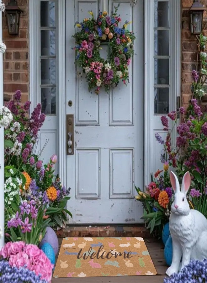 Vikodah Easter-Bunnies Welcome Doormat Outdoor-Entrance - Non-Slip Coir Front Door Indoor Mats Home-Decor Rugs 17 * 29" - Image 5