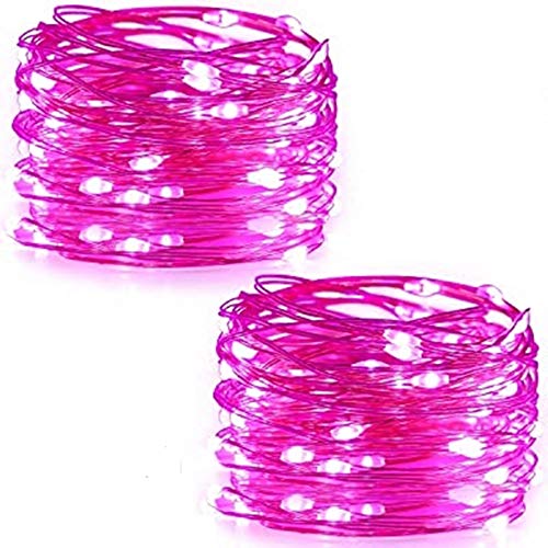 MIRADH Fairy Lights USB Powered String Lights 3M, 30 Led Christmas Lights Fairy String Lights for Party Wedding Festival Bedroom Table Decoration (Pink, Pack of 2) - Image 1
