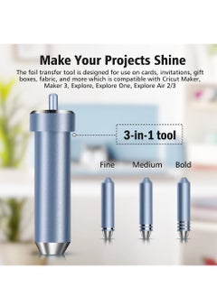 Excefore 3 in 1 Foil Transfer Kit, Foil Transfer Tool Replacement, Suitable for Maker /3, Explore, Explore One & Explore Air 2/3, Including Fine, Medium, Bold Blades (Blue)  - Image 4