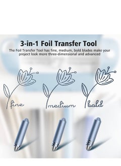Excefore 3 in 1 Foil Transfer Kit, Foil Transfer Tool Replacement, Suitable for Maker /3, Explore, Explore One & Explore Air 2/3, Including Fine, Medium, Bold Blades (Blue)  - Image 3