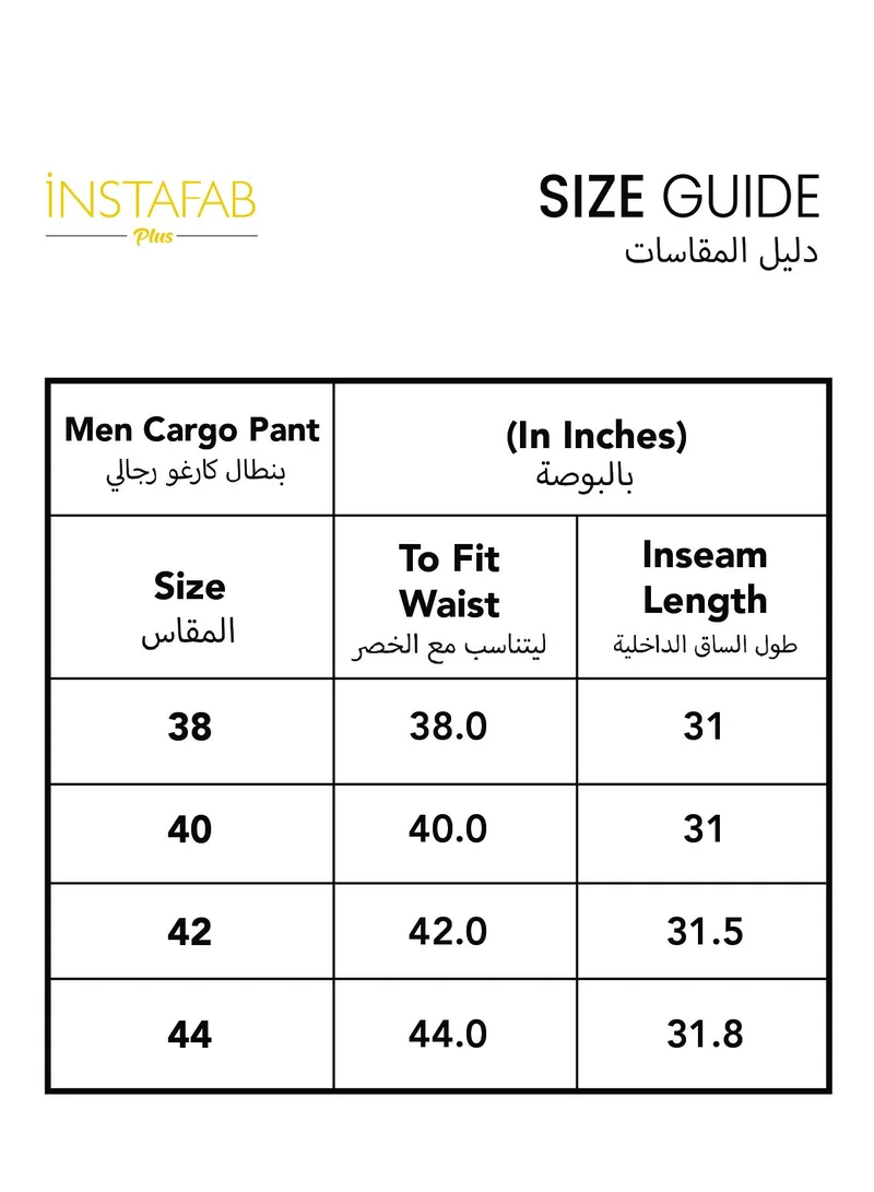 Instafab Plus  Instafab Plus Men's Cream White Pleated Extended-Button Trousers For Casual Wear | Mid-Rise | Straight Fit | Button Closure | Plus Size Trousers Crafted With Comfort Fit For Everyday Wear for Men | Best Price UAE