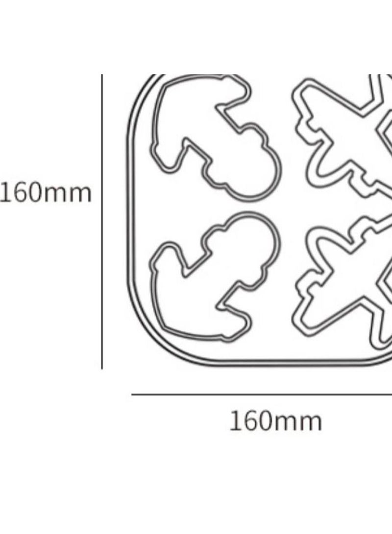 Sky blue aircraft ship anchor cartoon ice lattice mold for  - Image 4