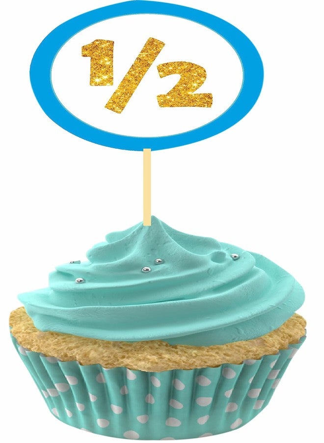 Untumble Its My Half Birthday Decoration for Baby Boy | Blue Half Birthday Decoration For Baby Boy With 1/2 Birthday Cake Topper, Its My 1/2 Birthday Banner, Balloons & Arch Tape | Pack of 53 - Image 4