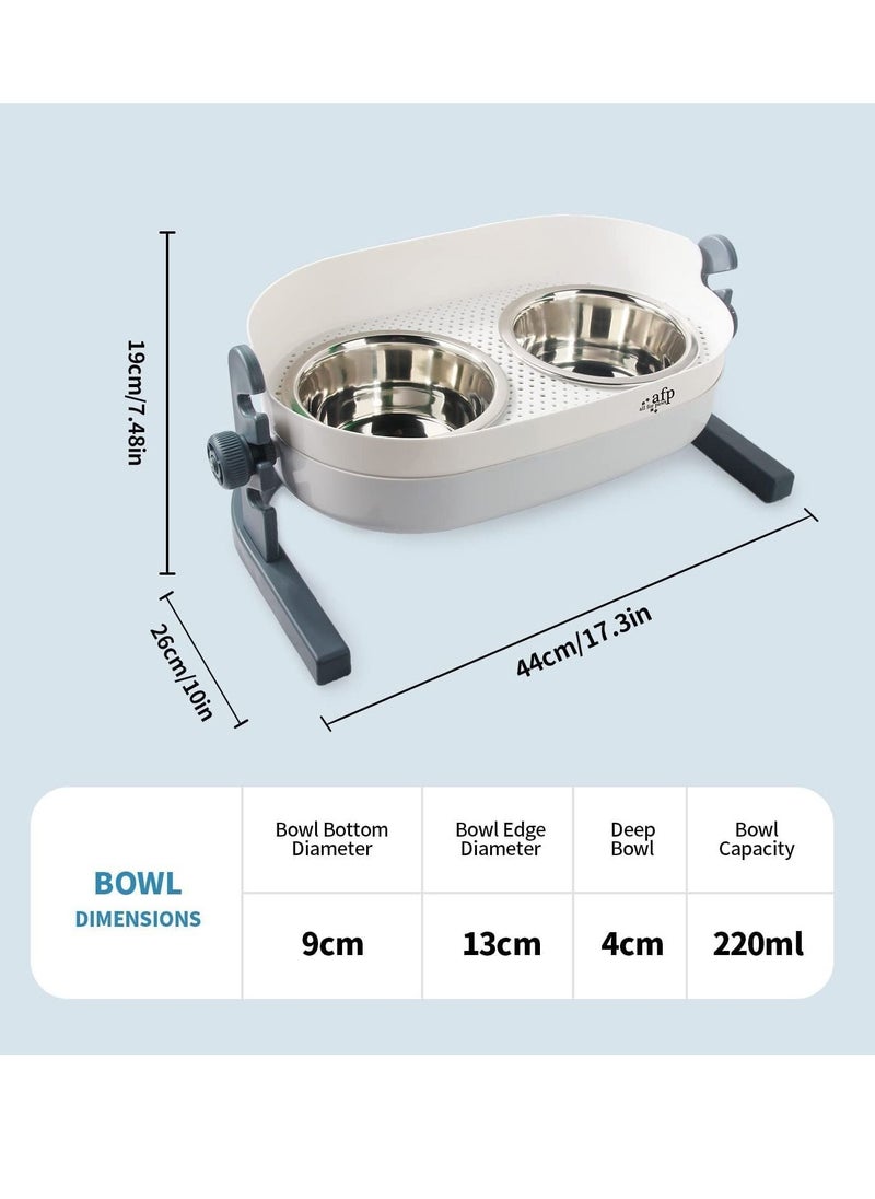 all for paws All For Paws Height Adjustable Lifestyle 3-in-1 Elevated Double Dinner Feeder Bowl Stainless Steel Dog Cat Food And Water Bowl  - Image 5