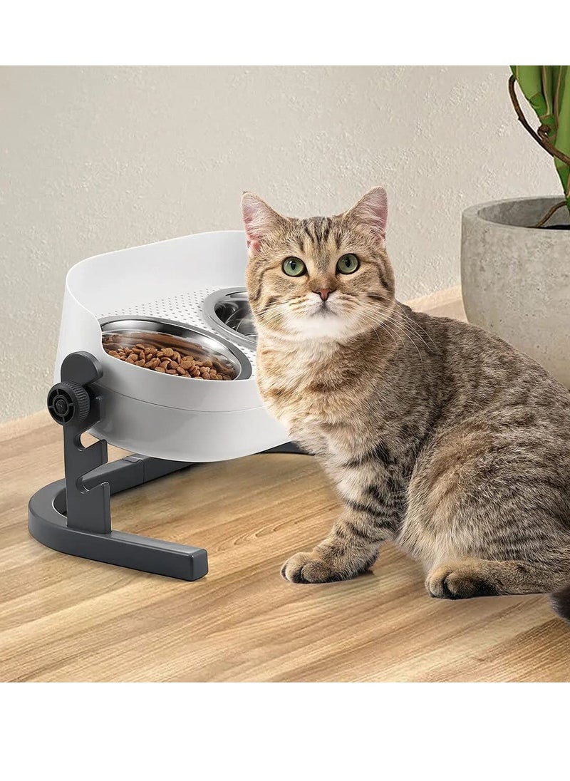 all for paws All For Paws Height Adjustable Lifestyle 3-in-1 Elevated Double Dinner Feeder Bowl Stainless Steel Dog Cat Food And Water Bowl  - Image 1
