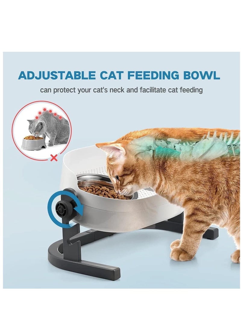 all for paws All For Paws Height Adjustable Lifestyle 3-in-1 Elevated Double Dinner Feeder Bowl Stainless Steel Dog Cat Food And Water Bowl  - Image 2